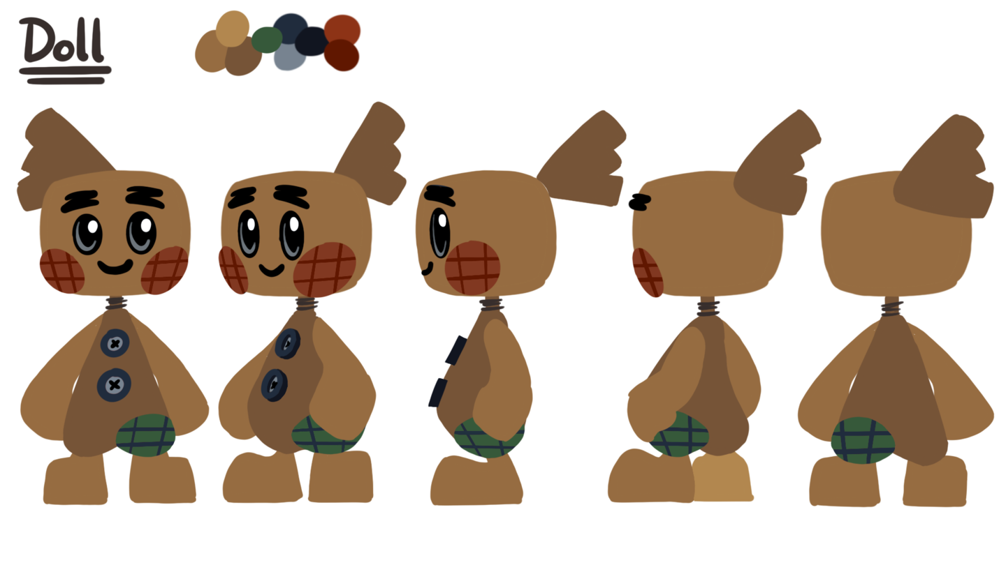 A character turnaround of the Doll from Wishing Star.