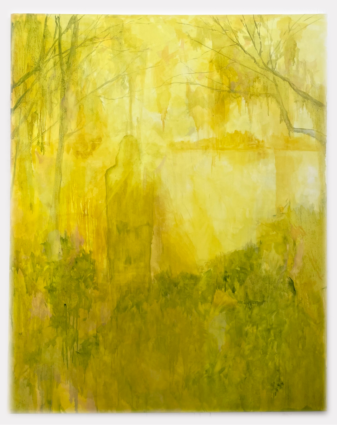 Large yellow oil painting